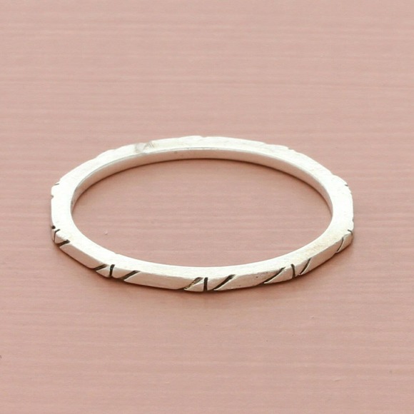 Sterling Jewelry - vintage sterling silver dainty 1mm stack band ring size 8.75
